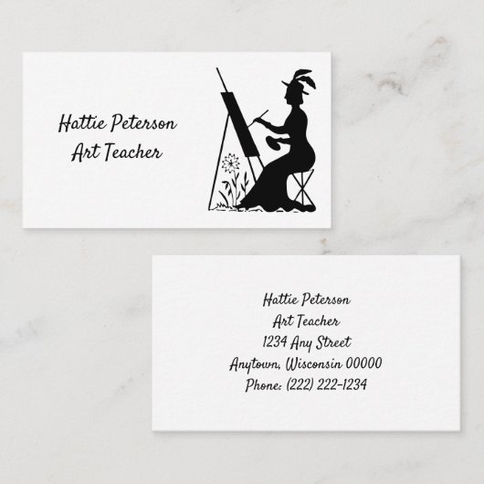 Retro Art Teacher Visitekaartje (Voorkant / Achterkant)