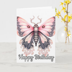 Retro Artistic Butterfly Design   Gelukkige verjaa Kaart