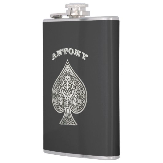 Retro Artistic Poker Ace of Spades Personalized Heupfles (Links)