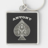 Retro Artistic Poker Ace of Spades Personalized Sleutelhanger (Voorkant)