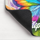 Retro Artistieke Aangepaste Vlinder Monogram Naam Muismat (Hoek)