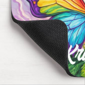 Retro Artistieke Aangepaste Vlinder Monogram Naam Muismat (Hoek)