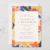 Retro Artsy Abstract Botanisch Fun Wedding Kaart (Voorkant)