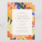 Retro Artsy Abstract Botanisch Fun Wedding Kaart (Voorkant / Achterkant)