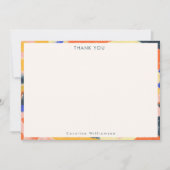 Retro Artsy Abstract Botanisch Gepersonaliseerd Bedankkaart (Voorkant)