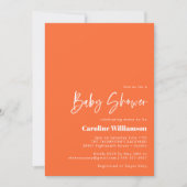 Retro Artsy Abstract Botanisch Oranje Baby shower Kaart (Voorkant)