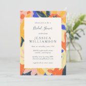 Retro Artsy Abstract Botanisch Vrijgezellenfeest Kaart (Staand voorkant)