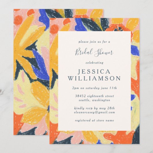 Retro Artsy Abstract Botanisch Vrijgezellenfeest Kaart (Voorkant / Achterkant)