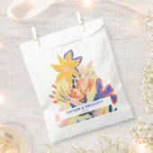 Retro Artsy Abstract Floral Wedding Custom Bedankzakje (Geknipt)