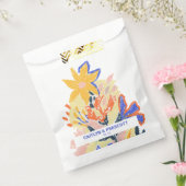 Retro Artsy Abstract Floral Wedding Custom Bedankzakje (Gezegeld)