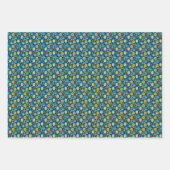 Retro Artsy Poinsettia Kerstmis Inpakpapier Vel (Voorkant 2)