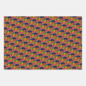 Retro Artsy Poinsettia Kerstmis Inpakpapier Vel (Voorkant)