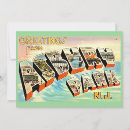 Retro Asbury Park NJ 5x7 grote ansichtkaart Bedankkaart