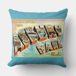  Retro Asbury Park NJ Postcard Kussen