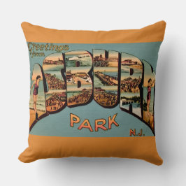  Retro Asbury Park NJ Postcard Kussen