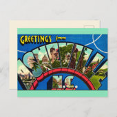 Retro Asheville NC ansichtkaart Briefkaart (Voorkant / Achterkant)