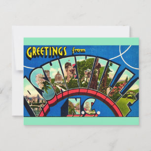 Retro Asheville NC ansichtkaart Briefkaart