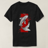 Retro Asian Koi Fish Traditionele Japanse vissen T-shirt (Design voorkant)