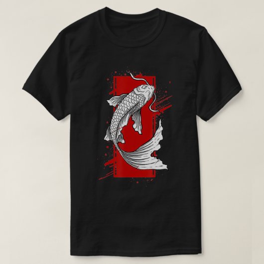 Retro Asian Koi Fish Traditionele Japanse vissen T-shirt (Design voorkant)