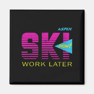 Retro Aspen 80s Colorado Skiën T-shirt Magneet