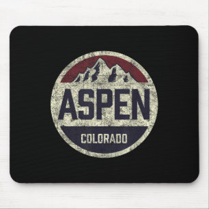 Retro Aspen Colorado Mountain Circle Ski Muismat