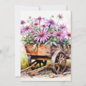 Retro Aster Bloem Illustratie Kunst Verjaardagsfee Kaart (Achterkant)