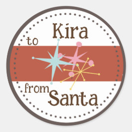 Retro Astro Stars Holiday Gift Label Stickers