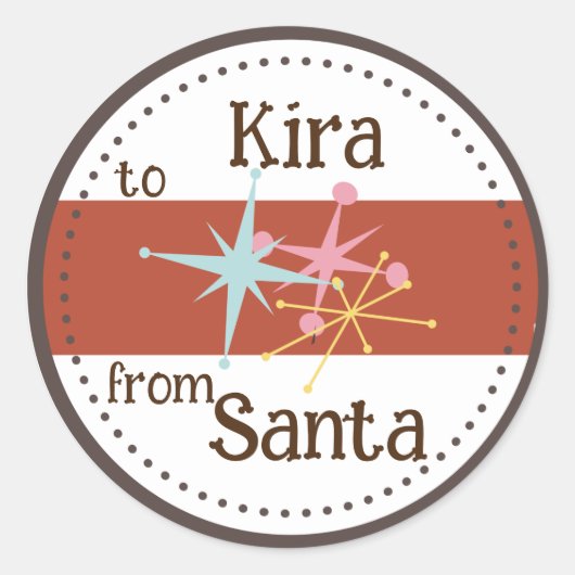 Retro Astro Stars Holiday Gift Label Stickers (Voorkant)