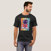Retro Astronaut Book Reader Bookworm Vibes T-shirt (Voorkant volledig)