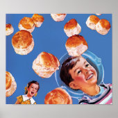 Retro Astronaut Boy Biscuits Poster (Voorkant)