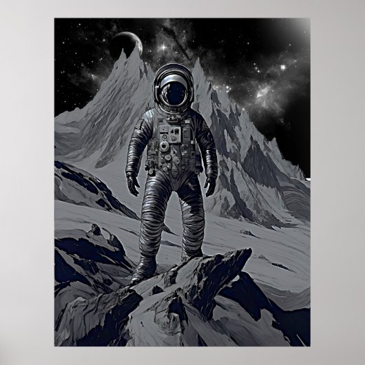 Retro Astronaut Dreamscape Poster (Voorkant)