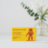 Retro Astronaut Figurine Visitekaartje (Staand voorkant)