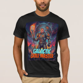 Retro Astronaut Galactische Grill Meester Comic Hu T-shirt