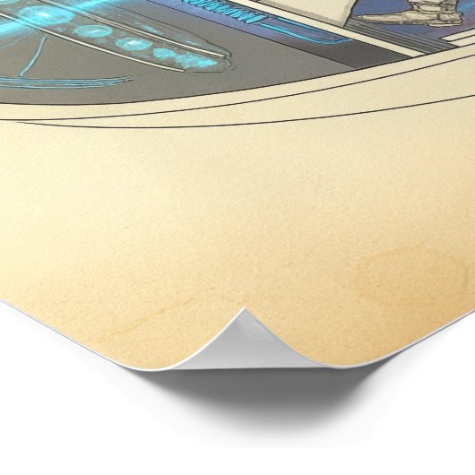 Retro Astronaut in Futuristic UAP Poster (Hoek)