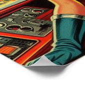 Retro Astronaut Meisje Poster (Hoek)