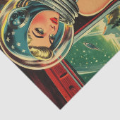 Retro Astronaut Meisje Tissuepapier (Detail)