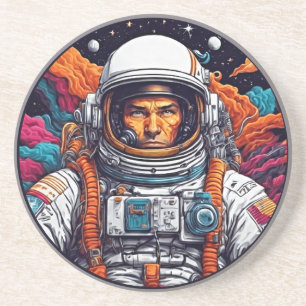Retro Astronaut Nevel Steen Coaster Zandsteen Onderzetter