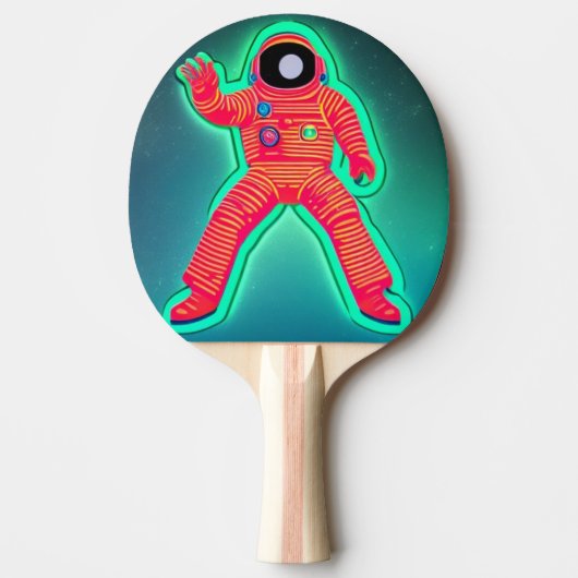 Retro Astronaut Ping Pong Paddle Tafeltennisbatje (Voorkant)