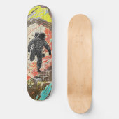 Retro Astronaut - Ruimte Kunst Neon Stedelijk Persoonlijk Skateboard (Voorkant)