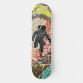 Retro Astronaut - Ruimte Kunst Neon Stedelijk Persoonlijk Skateboard (Voorkant)