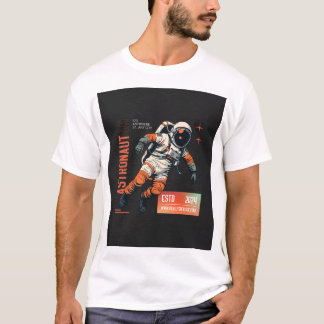 Retro Astronaut Spacewalk Illustratie - T-shirt