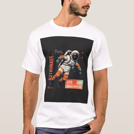 Retro Astronaut Spacewalk Illustratie -  T-shirt (Voorkant)