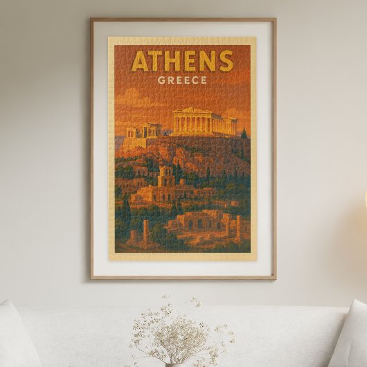 Retro Athene Griekenland Reizen Legpuzzel