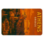 Retro Athene Griekenland Reizen Magneet (Horizontaal)