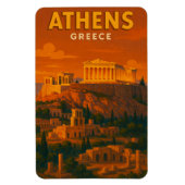 Retro Athene Griekenland Reizen Magneet (Verticaal)