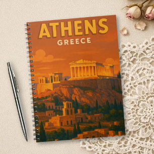 Retro Athene Griekenland Reizen Notitieboek