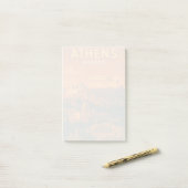 Retro Athene Griekenland Reizen Post-it® Notes (Op bureau)