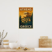 Retro Athene in  Art Deco Stijl Reizen Poster (Keuken)