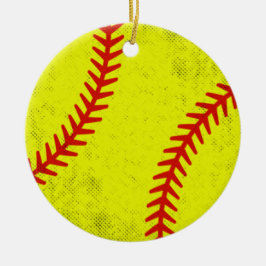 Retro Athletic Softball Fastpitch Game Day Style Keramisch Ornament