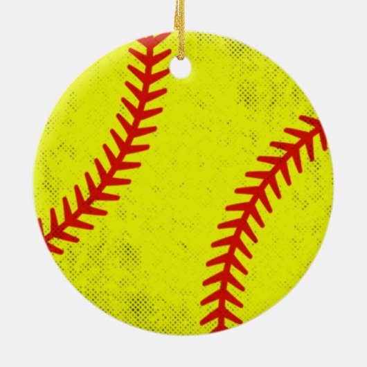 Retro Athletic Softball Fastpitch Game Day Style Keramisch Ornament (Achterkant)